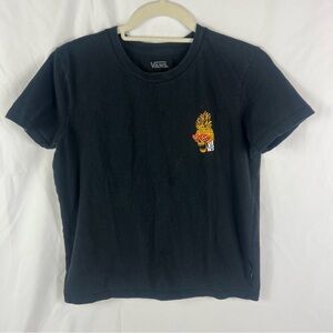 Vans Black Women’s Cropped T-Shirt with Pineapple Skull Design